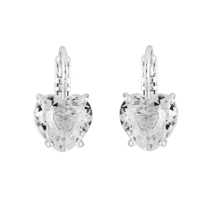 Silver Hearthstone La Diamantine Dormeuses Earrings | AILD1453 - Les Nereides