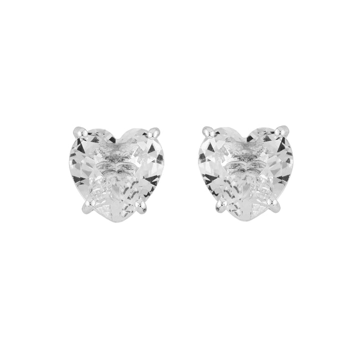 Silver Hearthstone La Diamantine Dormeuses Earrings | AILD1453 - Les Nereides