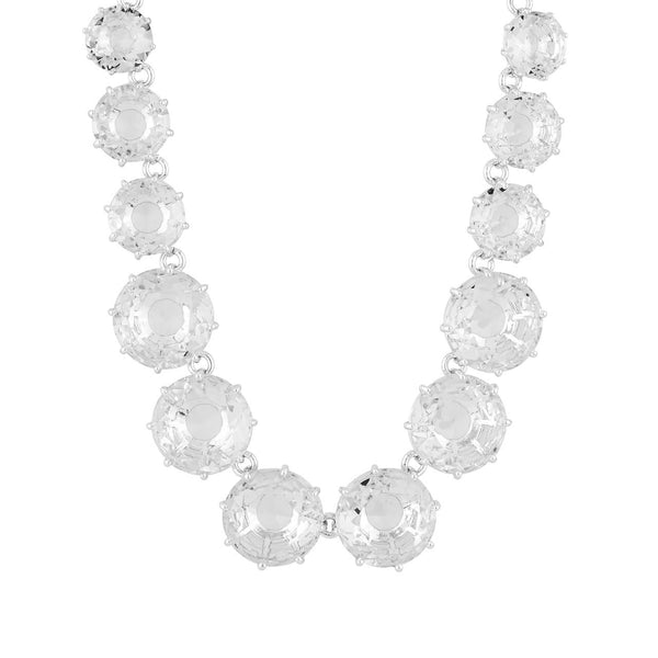 Silver Round Stones And Chain La Diamantine Long Necklace | AILD3513 - Les Nereides