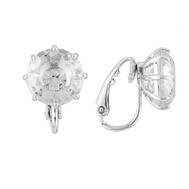 Silver Small Square Stone La Diamantine Earrings | AILD1183 - Les Nereides