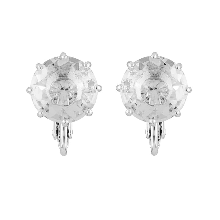 Silver Small Square Stone La Diamantine Earrings | AILD1183 - Les Nereides
