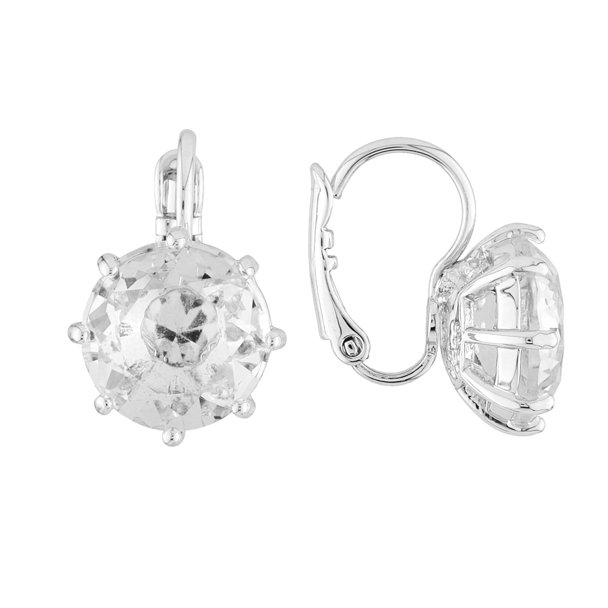 Silver Small Square Stone La Diamantine Earrings | AILD1183 - Les Nereides