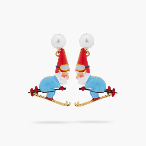 Skiing Garden Gnome Dad Earrings | ASCP1101 - Les Nereides