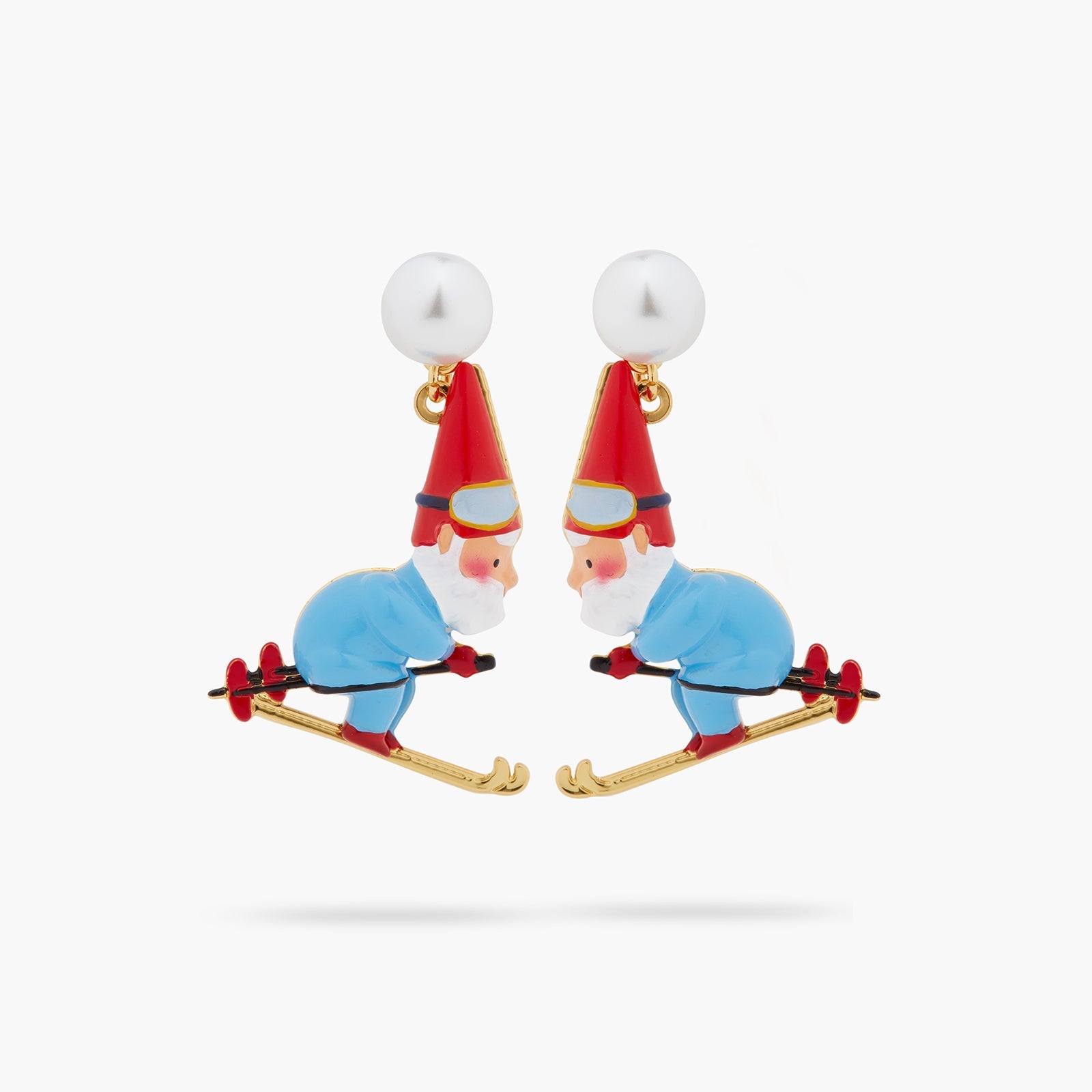 Skiing Garden Gnome Dad Earrings | ASCP1101 - Les Nereides