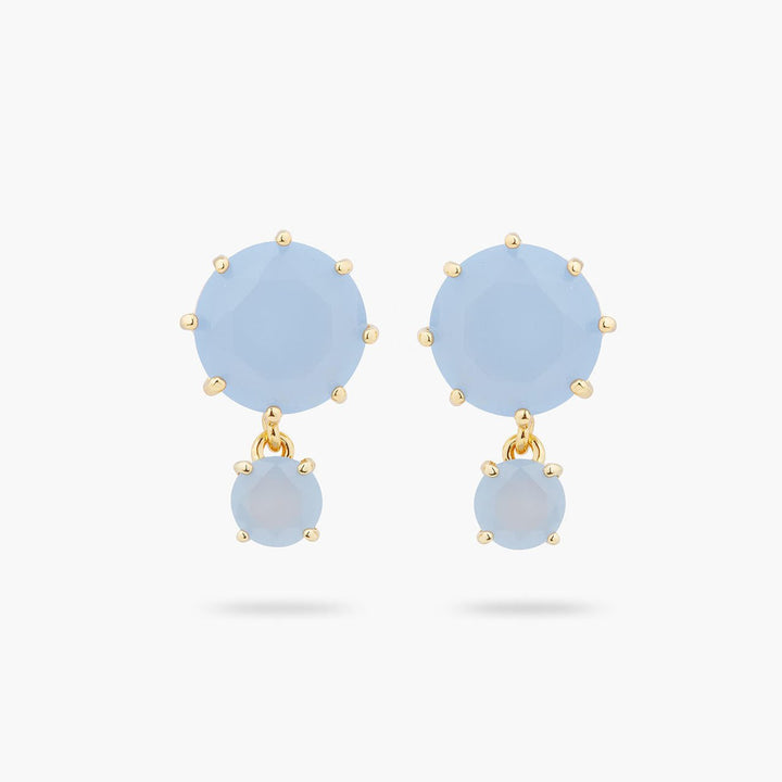 Sky Blue Diamantine 2 Round Stone Earrings | ARLD1261 - Les Nereides