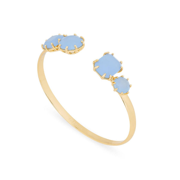 Sky Blue Diamantine 4 Stone Bangle Bracelet | ARLD2541 - Les Nereides