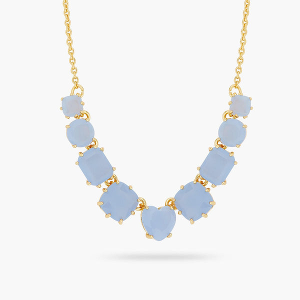 Sky Blue Diamantine 9 Stone Fine Necklace | ARLD3181 - Les Nereides