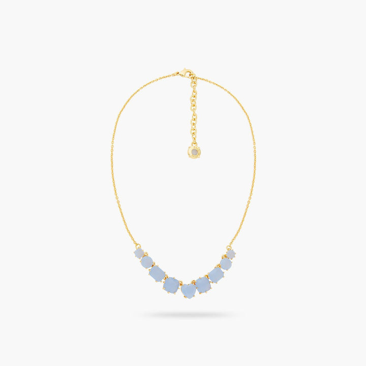 Sky Blue Diamantine 9 Stone Fine Necklace | ARLD3181 - Les Nereides