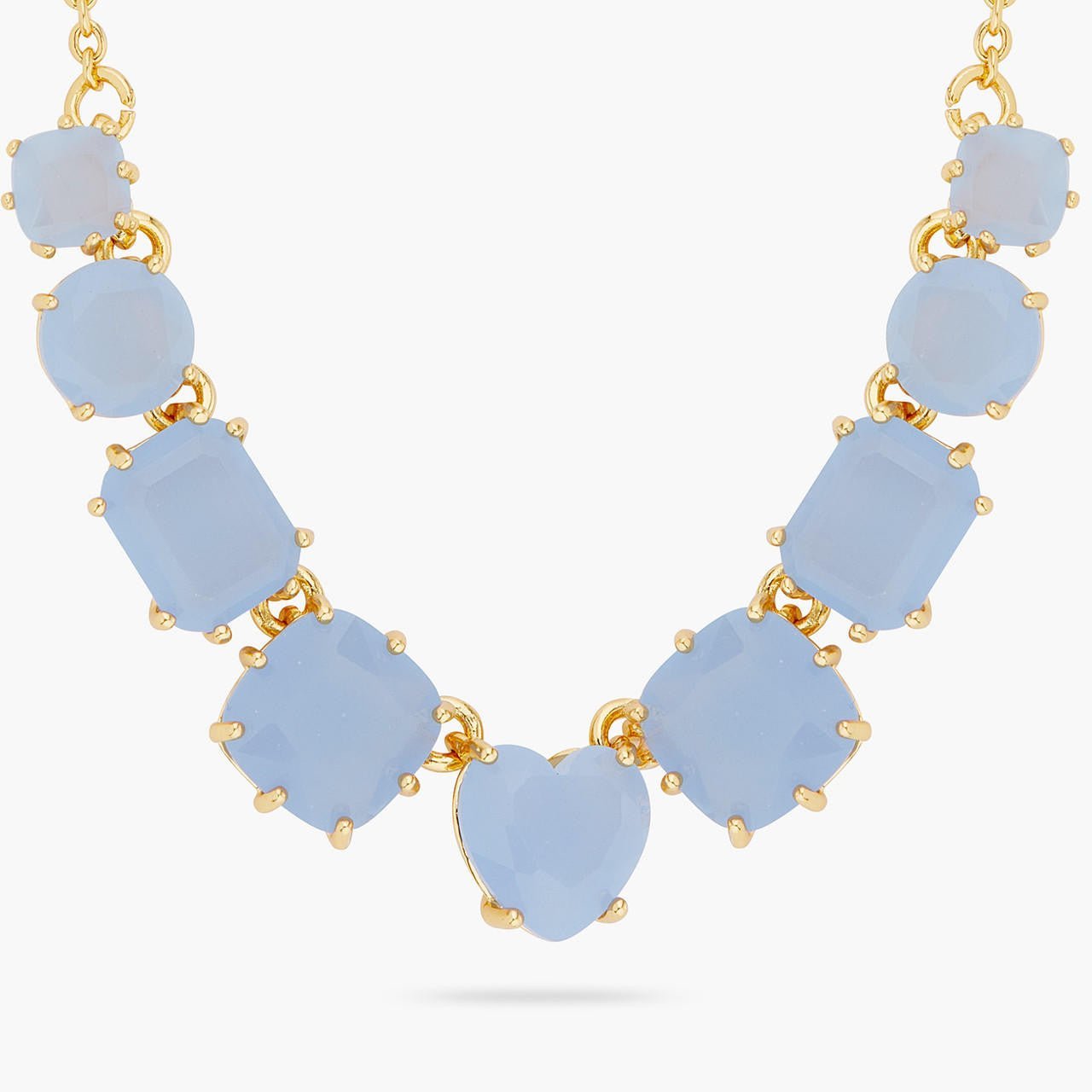 Sky Blue Diamantine 9 Stone Fine Necklace | ARLD3181 - Les Nereides
