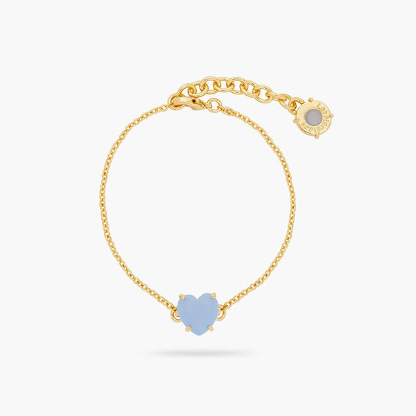 Sky Blue Diamantine Heart Fine Bracelet | ARLD2531 - Les Nereides