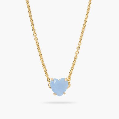Sky Blue Diamantine Heart Pendant Necklace | ARLD3531 - Les Nereides