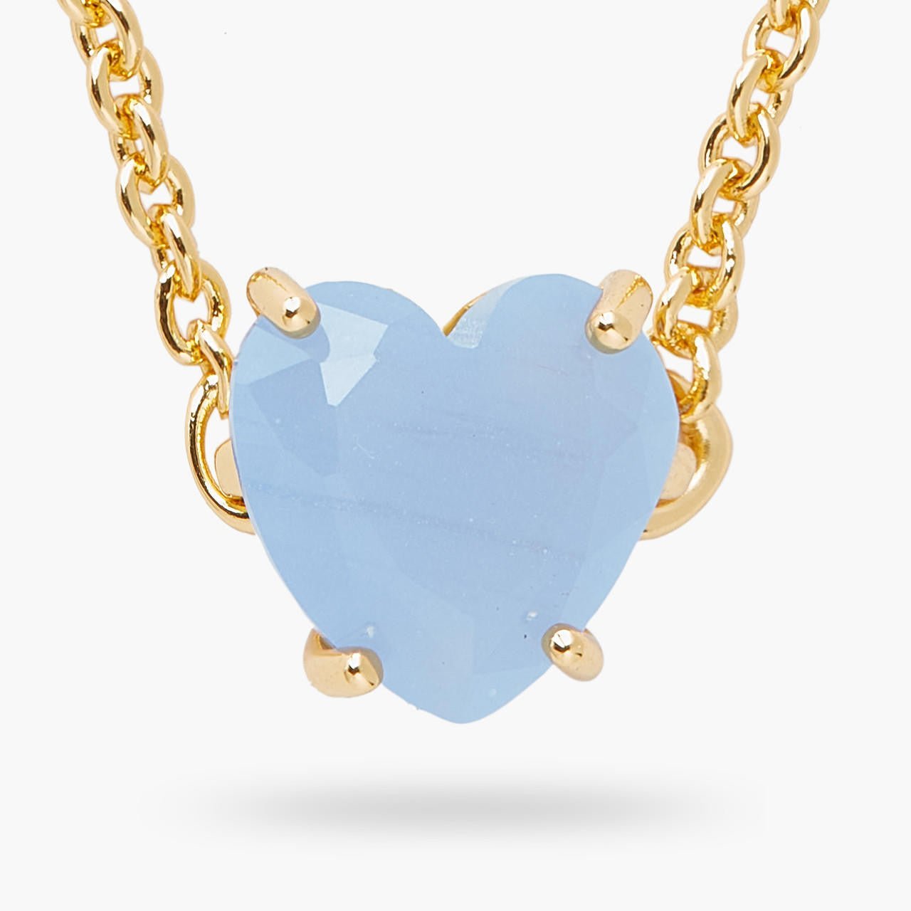 Sky Blue Diamantine Heart Pendant Necklace | ARLD3531 - Les Nereides