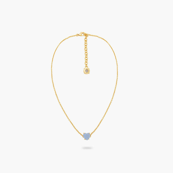 Sky Blue Diamantine Heart Pendant Necklace | ARLD3531 - Les Nereides