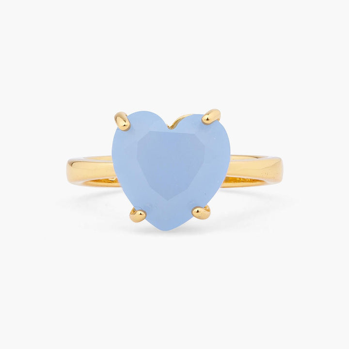 Sky Blue Diamantine Heart Solitaire Ring | ARLD6171 - Les Nereides