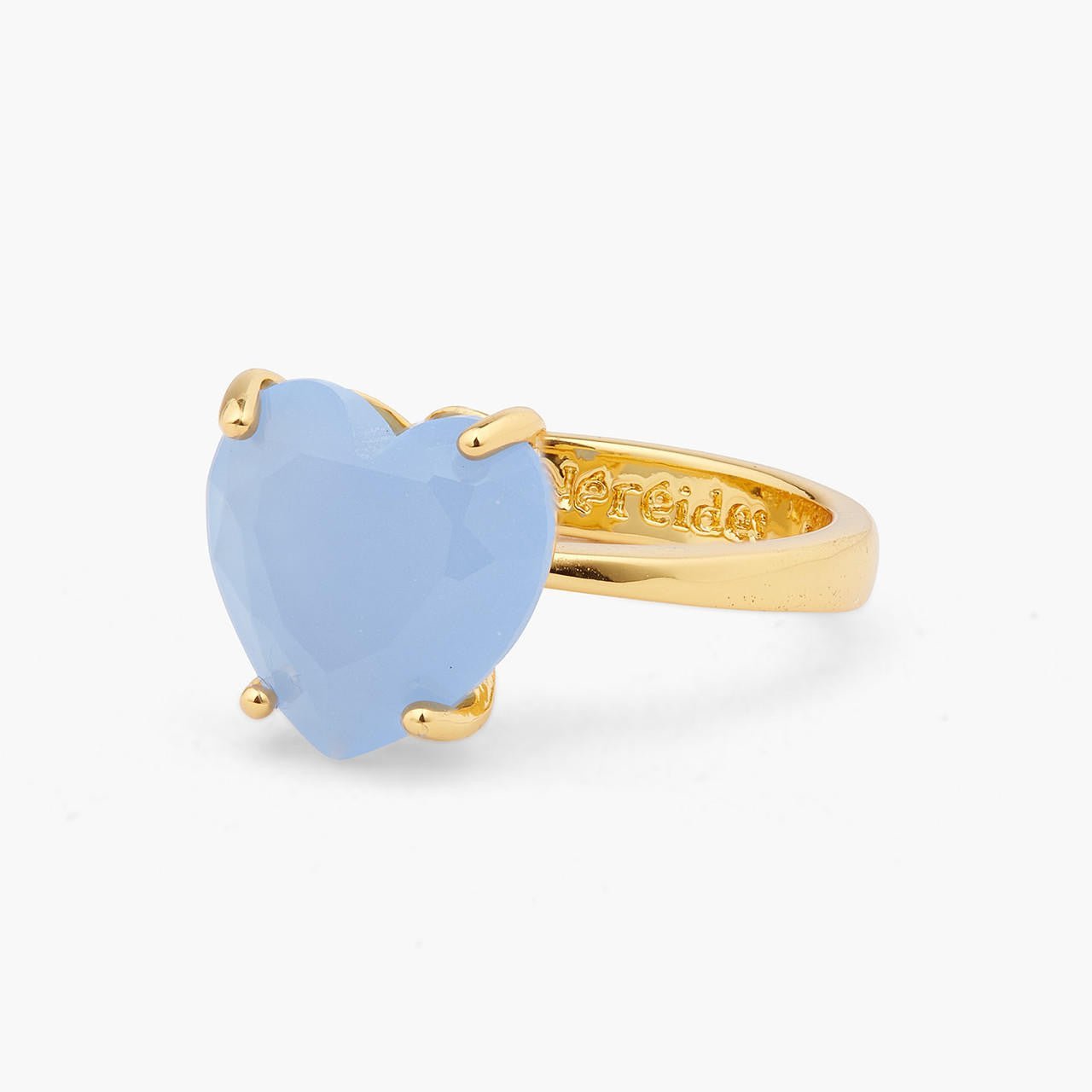 Sky Blue Diamantine Heart Solitaire Ring | ARLD6171 - Les Nereides