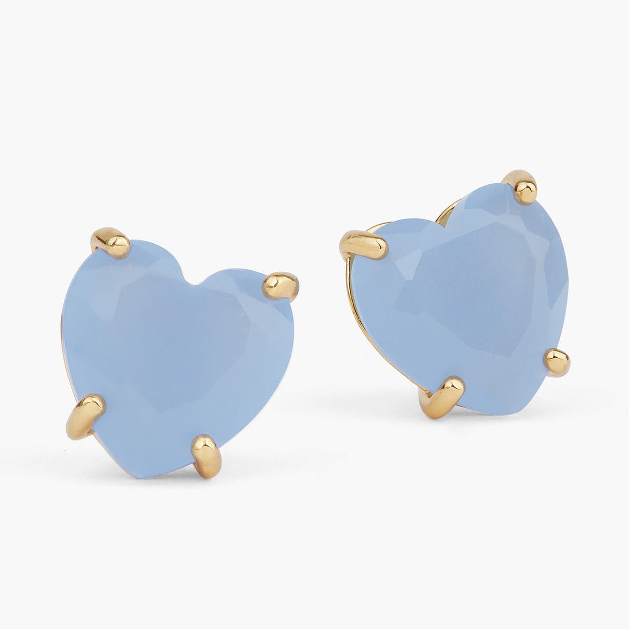 Sky Blue Diamantine Heart Stone Earrings | ARLD1451 - Les Nereides