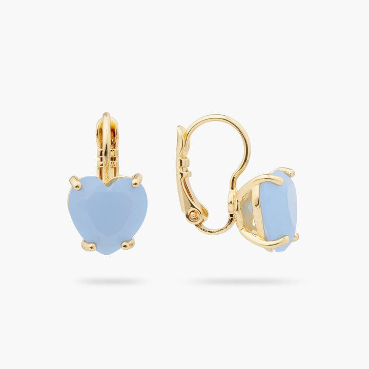 Sky Blue Diamantine Heart Stone Earrings | ARLD1451 - Les Nereides