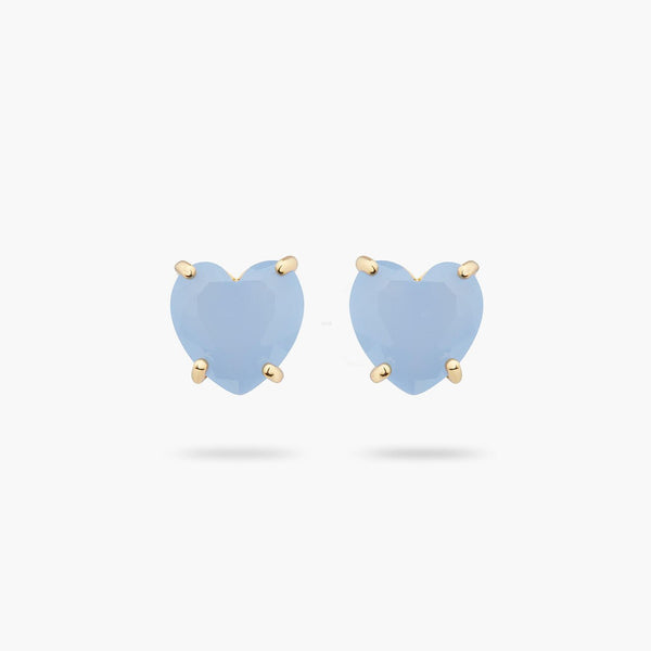 Sky Blue Diamantine Heart Stone Earrings | ARLD1451 - Les Nereides