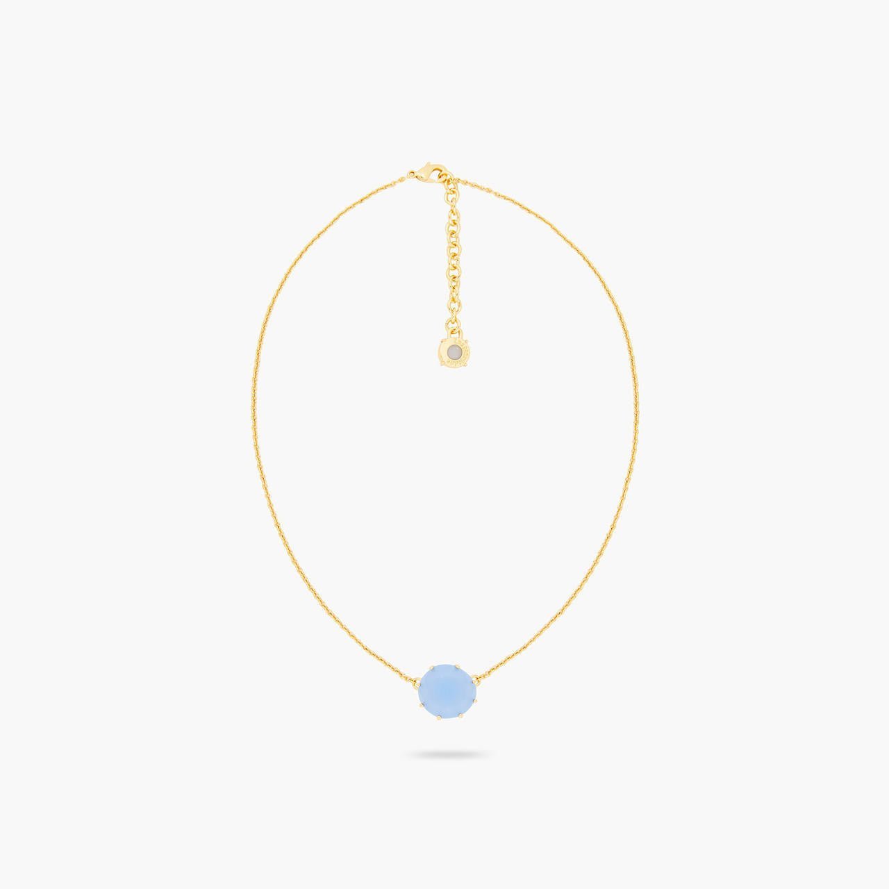 Sky Blue Diamantine Round Pendant Necklace | ARLD3011 - Les Nereides