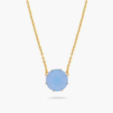 Sky Blue Diamantine Round Pendant Necklace | ARLD3011 - Les Nereides