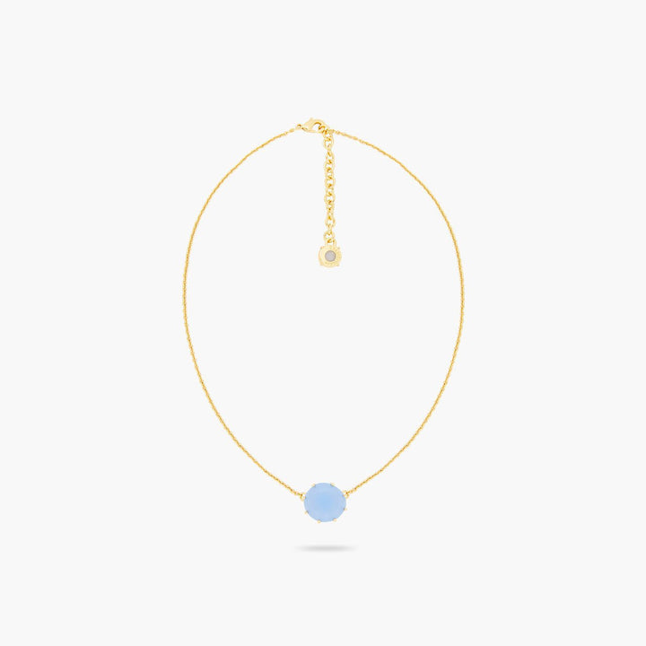 Sky Blue Diamantine Round Pendant Necklace | ARLD3011 - Les Nereides