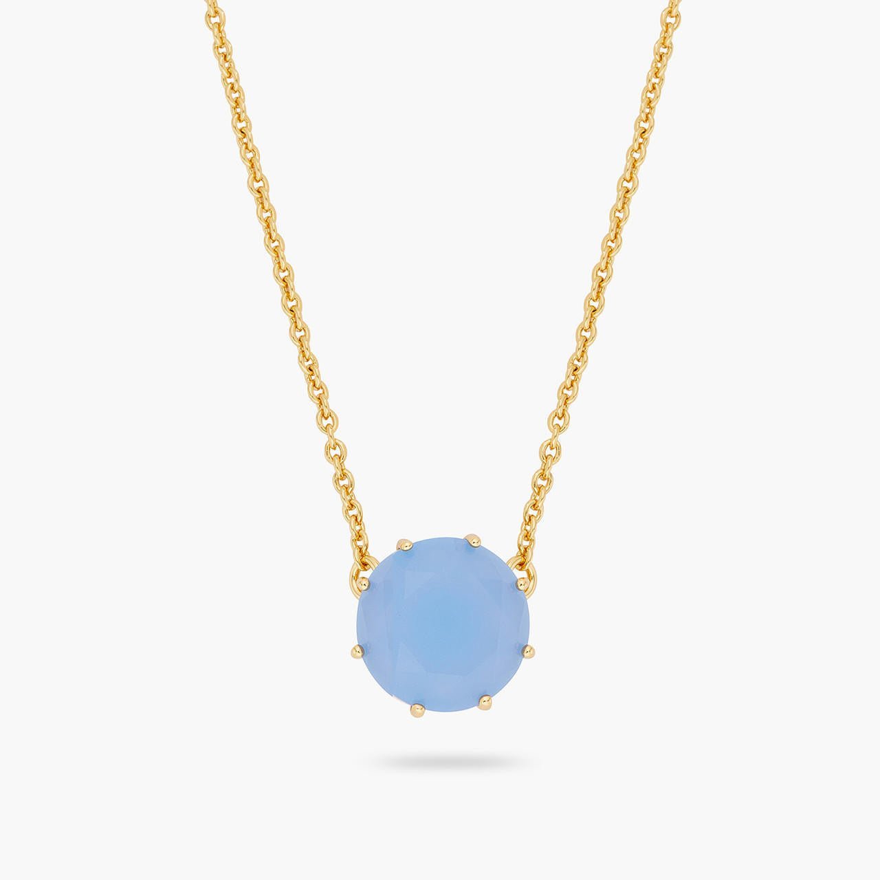 Sky Blue Diamantine Round Pendant Necklace | ARLD3011 - Les Nereides