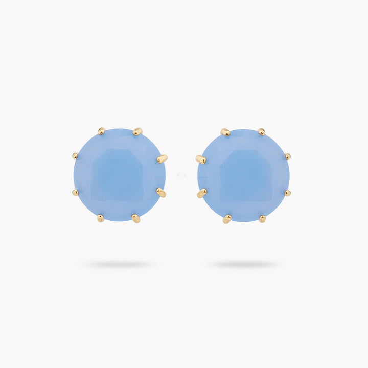 Sky Blue Diamantine Round Stone Earrings | ARLD1401 - Les Nereides
