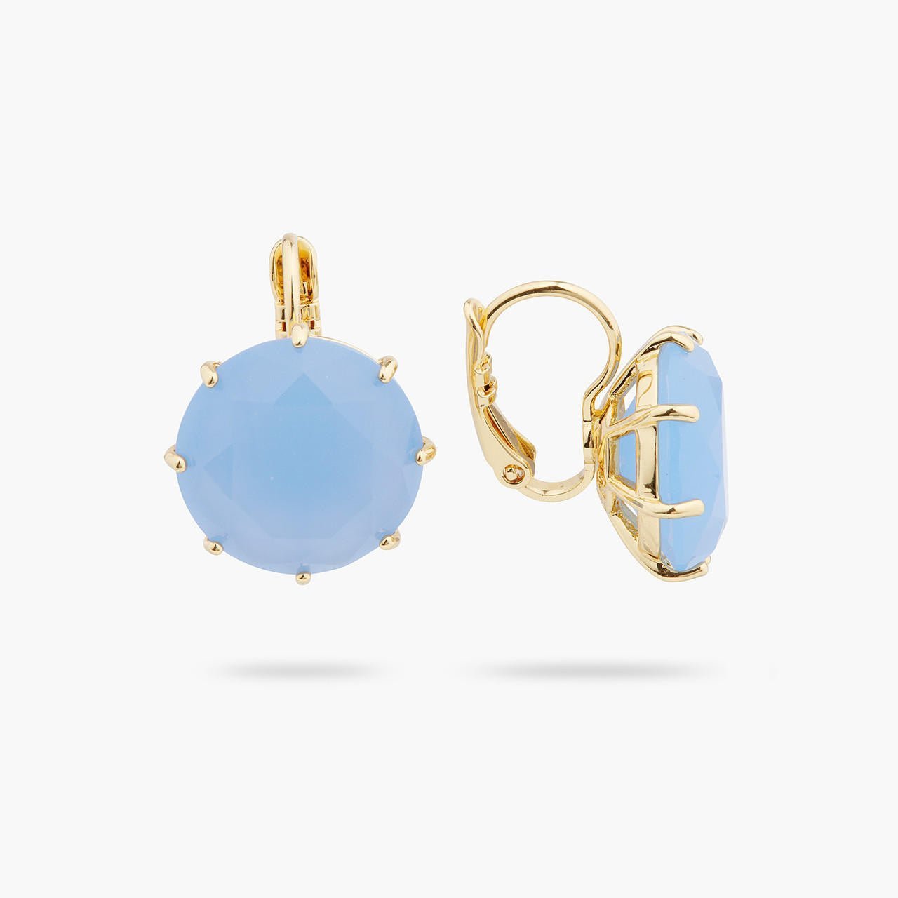 Sky Blue Diamantine Round Stone Earrings | ARLD1401 - Les Nereides