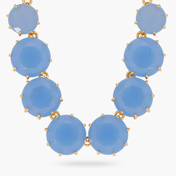 Sky Blue Diamantine Round Stones Long Necklace | ARLD3511 - Les Nereides