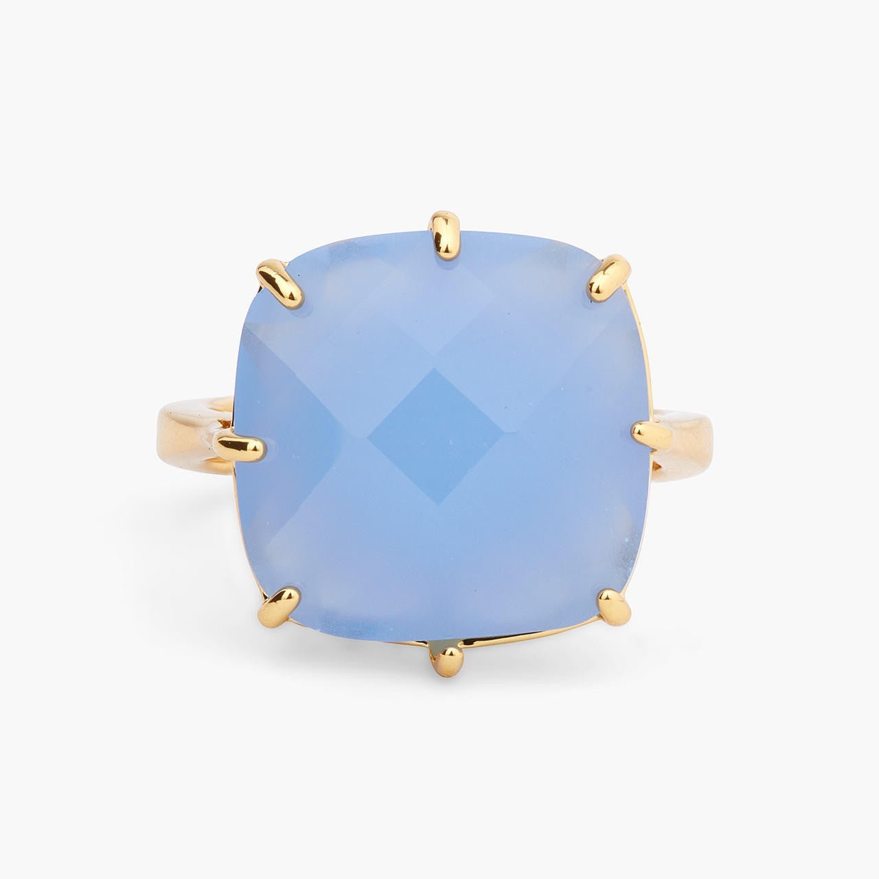 Sky Blue Diamantine Square Solitaire Ring | ARLD6021 - Les Nereides