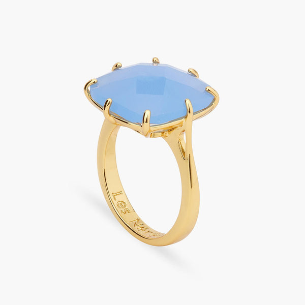 Sky Blue Diamantine Square Solitaire Ring | ARLD6021 - Les Nereides