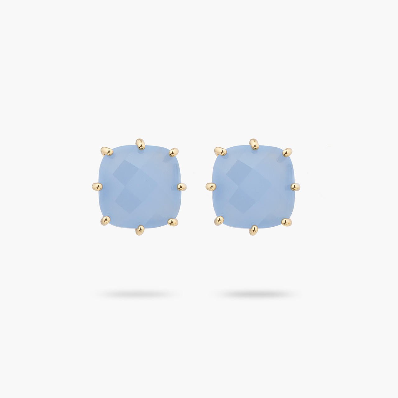 Les Nereides | Sky Blue Diamantine Square Stone Earrings | Shop Now
