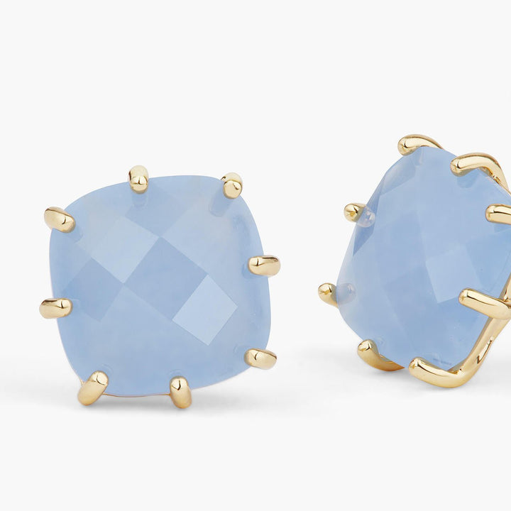 Sky Blue Diamantine Square Stone Earrings | ARLD1011 - Les Nereides