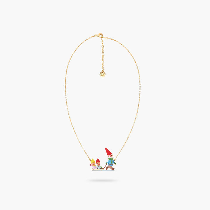 Sledging Garden Gnomes Statement Necklace | ASCP3091 - Les Nereides