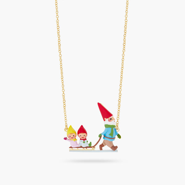 Sledging Garden Gnomes Statement Necklace | ASCP3091 - Les Nereides