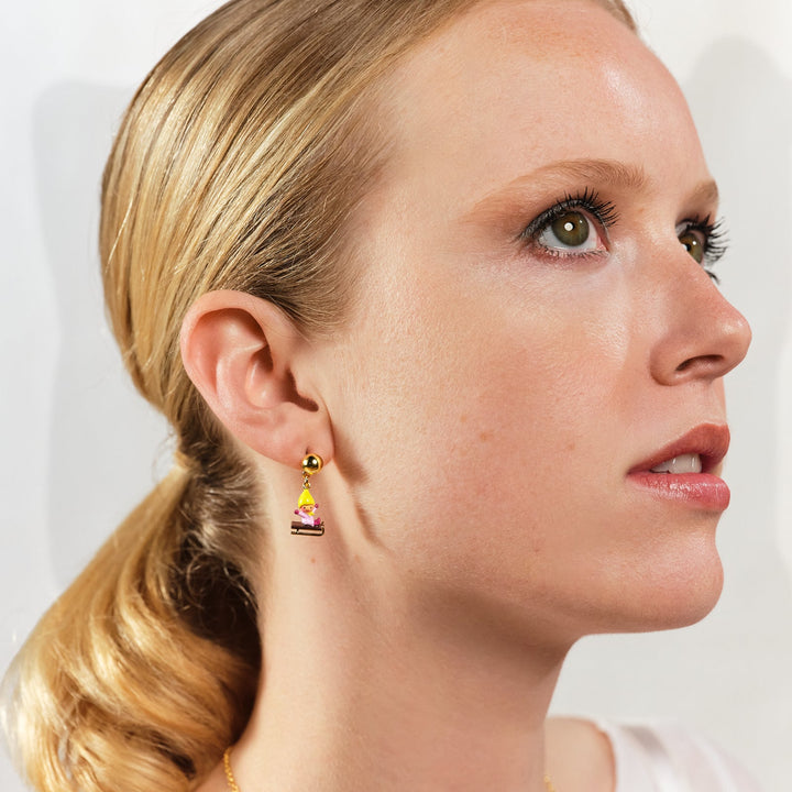 Sledging Young Garden Gnome Earrings | ASCP1091 - Les Nereides