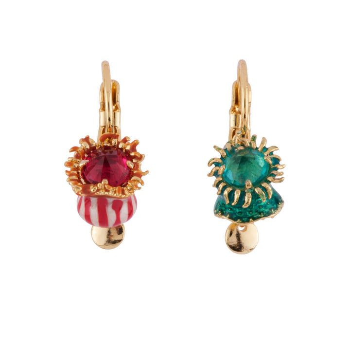 Sleeper Atlantide Blue & Red Anemones Earrings | AFAT1021 - Les Nereides