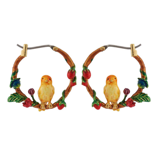 Small Hoop Charmants Canaris Earrings | AHCA1061 - Les Nereides