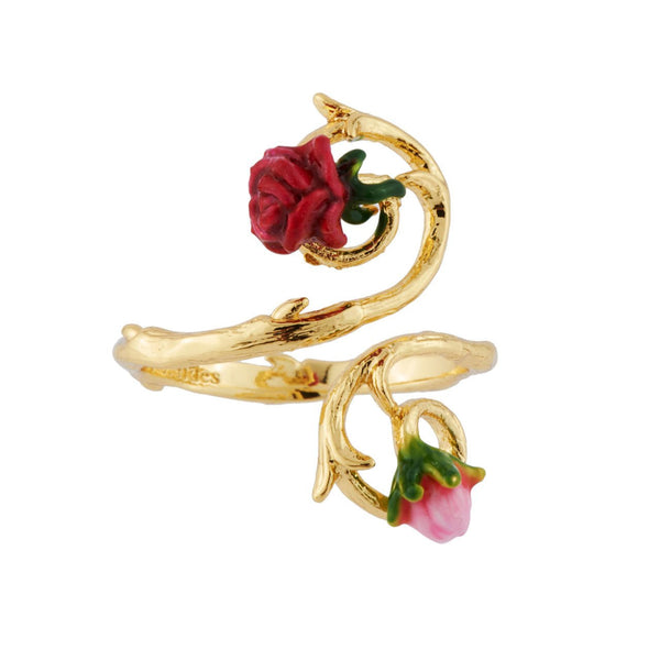 Small Rose And Bud Adjustable Rings | AHPV6021 - Les Nereides