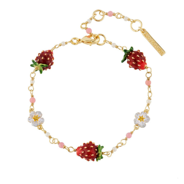 Small Strawberries And White Flowers Bracelet | AHPO2021 - Les Nereides