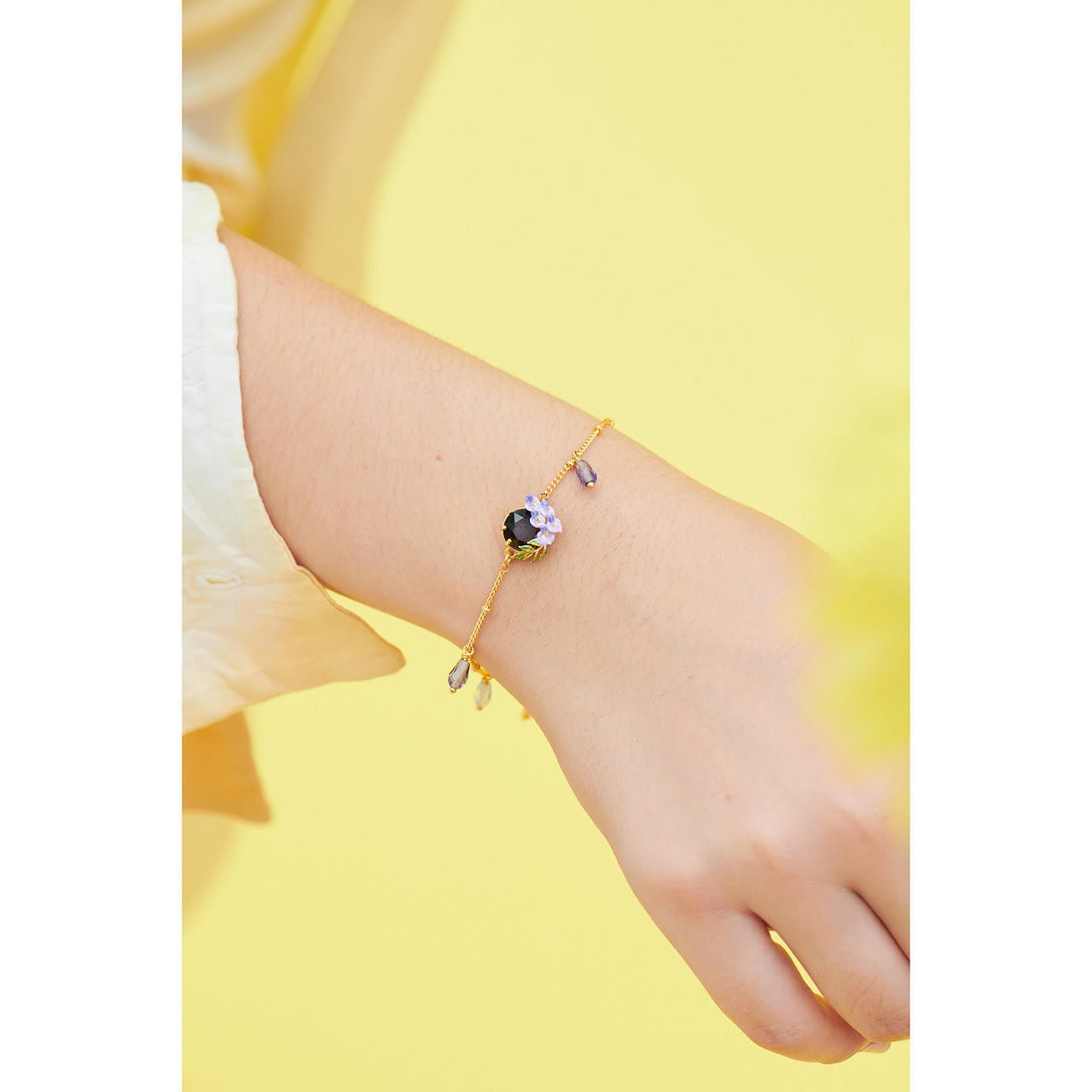 Small Wisteria And Faced Crystal Bracelet | ANOF2031 - Les Nereides