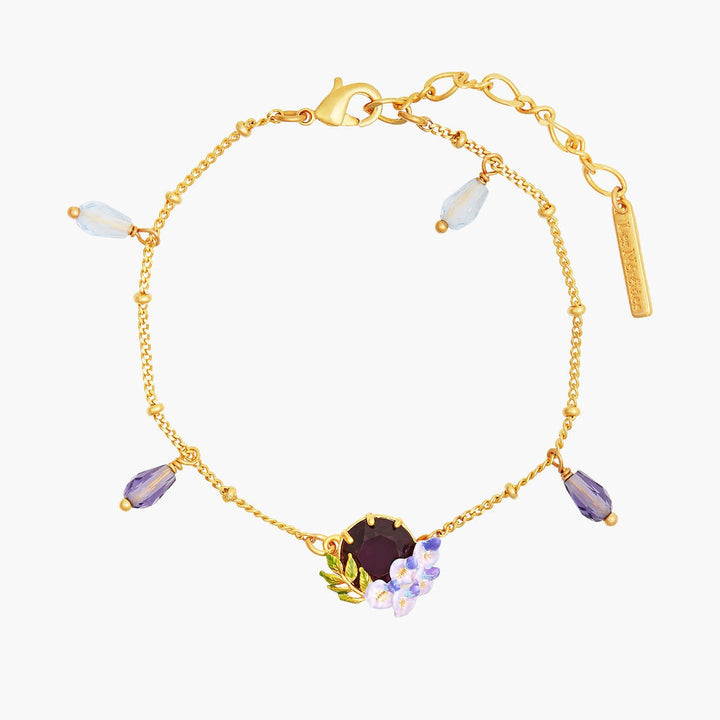 Small Wisteria And Faced Crystal Bracelet | ANOF2031 - Les Nereides