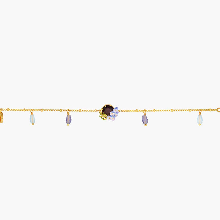 Small Wisteria And Faced Crystal Bracelet | ANOF2031 - Les Nereides