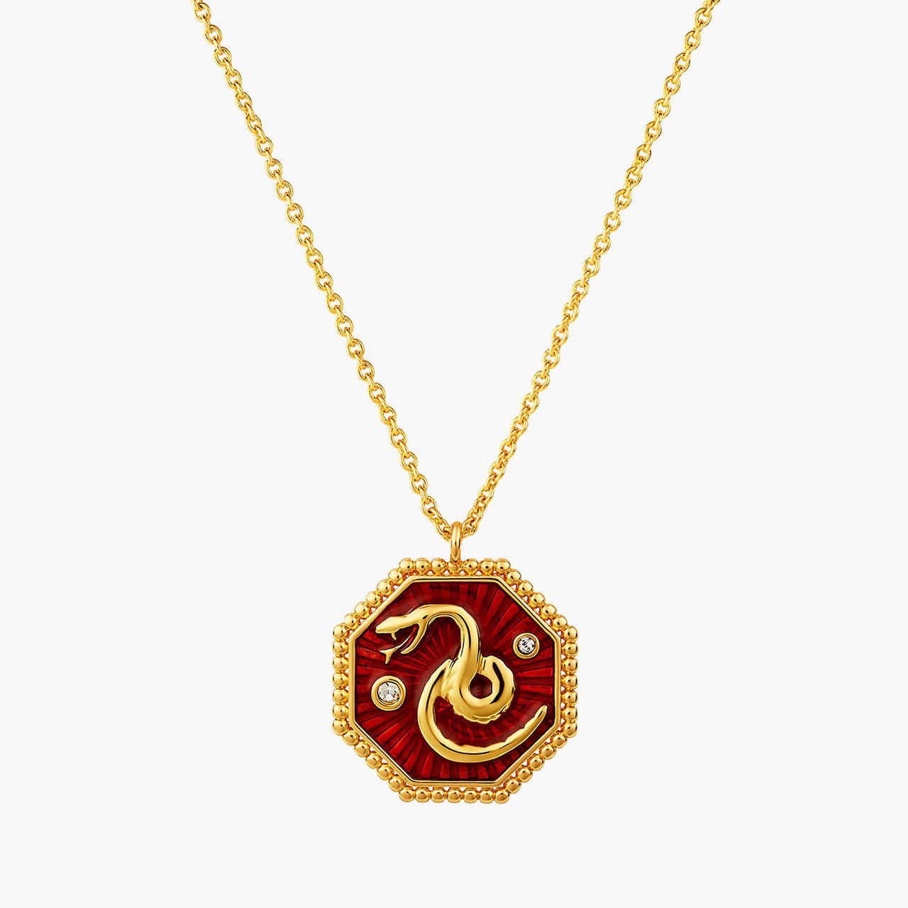 Snake Zodiac Sign Pendant Necklace | ANZA3061 - Les Nereides