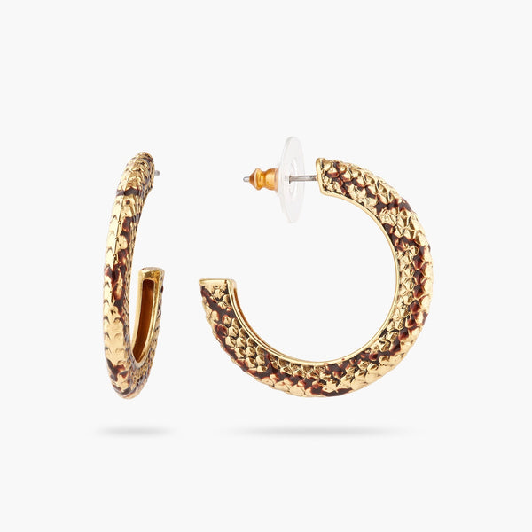 Snakeskin Hoop Earrings | ASNI1061 - Les Nereides