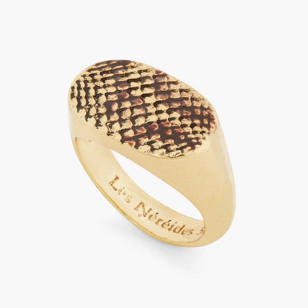 Snakeskin Signet Ring | ASNI6031 - Les Nereides