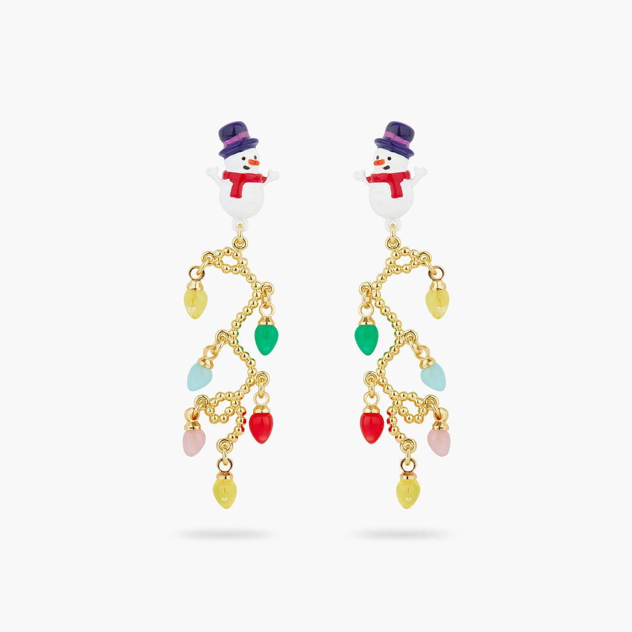 Snowman and fairy lights earrings | AQSP1141 - Les Nereides