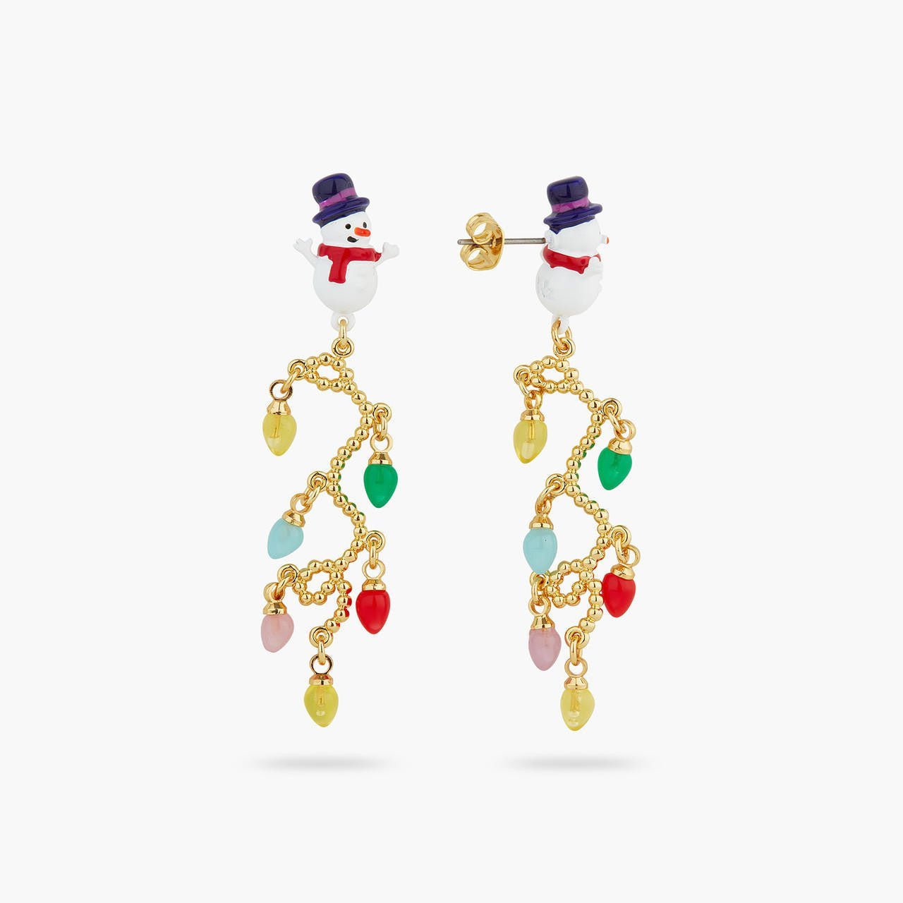 Snowman and fairy lights earrings | AQSP1141 - Les Nereides