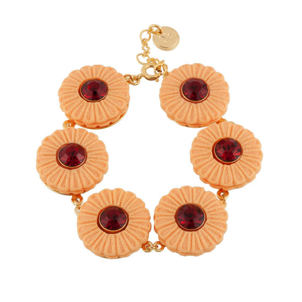 So Sweet Flower Shaped Shortbread Biscuit With Red Crystal Bracelet | AESS2041 - Les Nereides