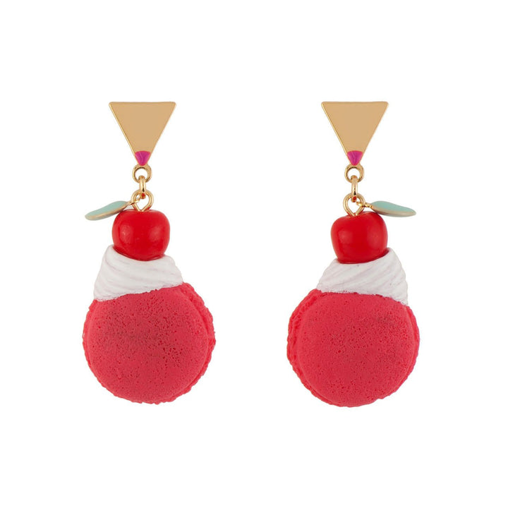 So Sweet Macaron With Chantilly & Cherry On Top Earrings | AESS108T/1 - Les Nereides